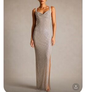 Hansen & Gretel Richie Dress Lightbeam Crystal‎ Mesh Maxi Small NEW Formal.
